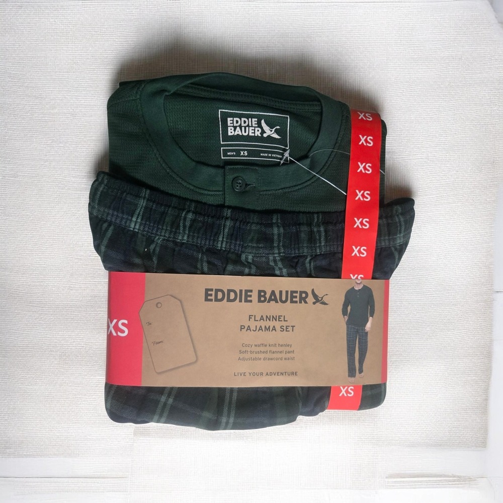 NWT Mens XS Eddie‎ Bauer Flannel Pajama Set